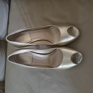 Dior Peep Toe Metallic Gold Heels